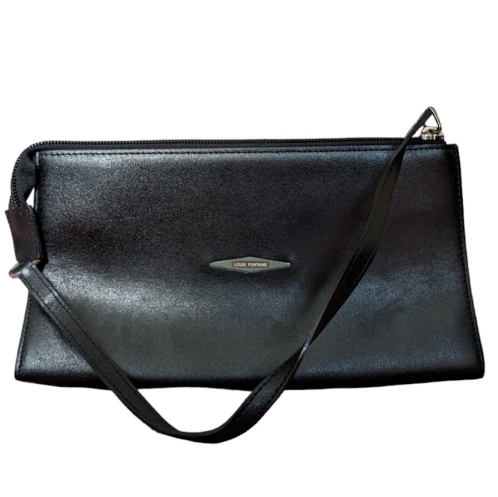 Louis Fontaine wristlet clutch with inner card pocket black